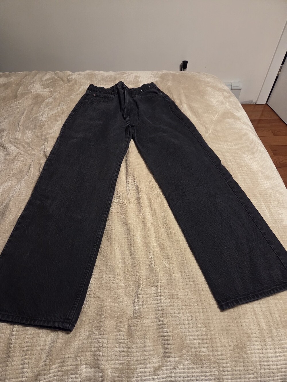 Abercrombie & Fitch Black High-Rise Loose Jeans Size 25